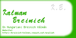 kalman breinich business card